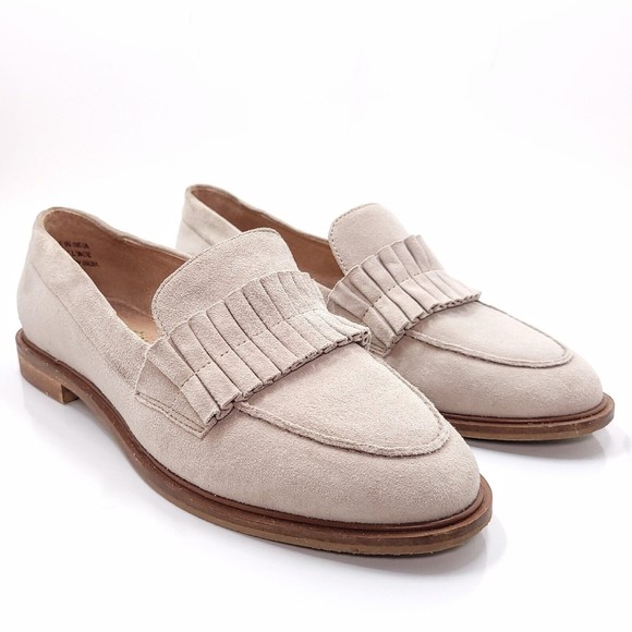 Seychelles Shoes - Seychelles Flat Slip On Loafers Beige Suede Leather Womens Size 7.5